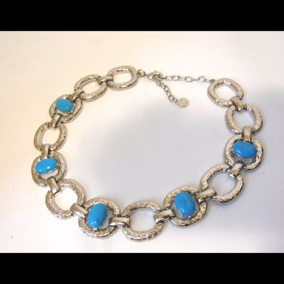 R. J. Graziano Turquoise-Color Chain-Link Necklace 21 Inch - Picture 3 of 6